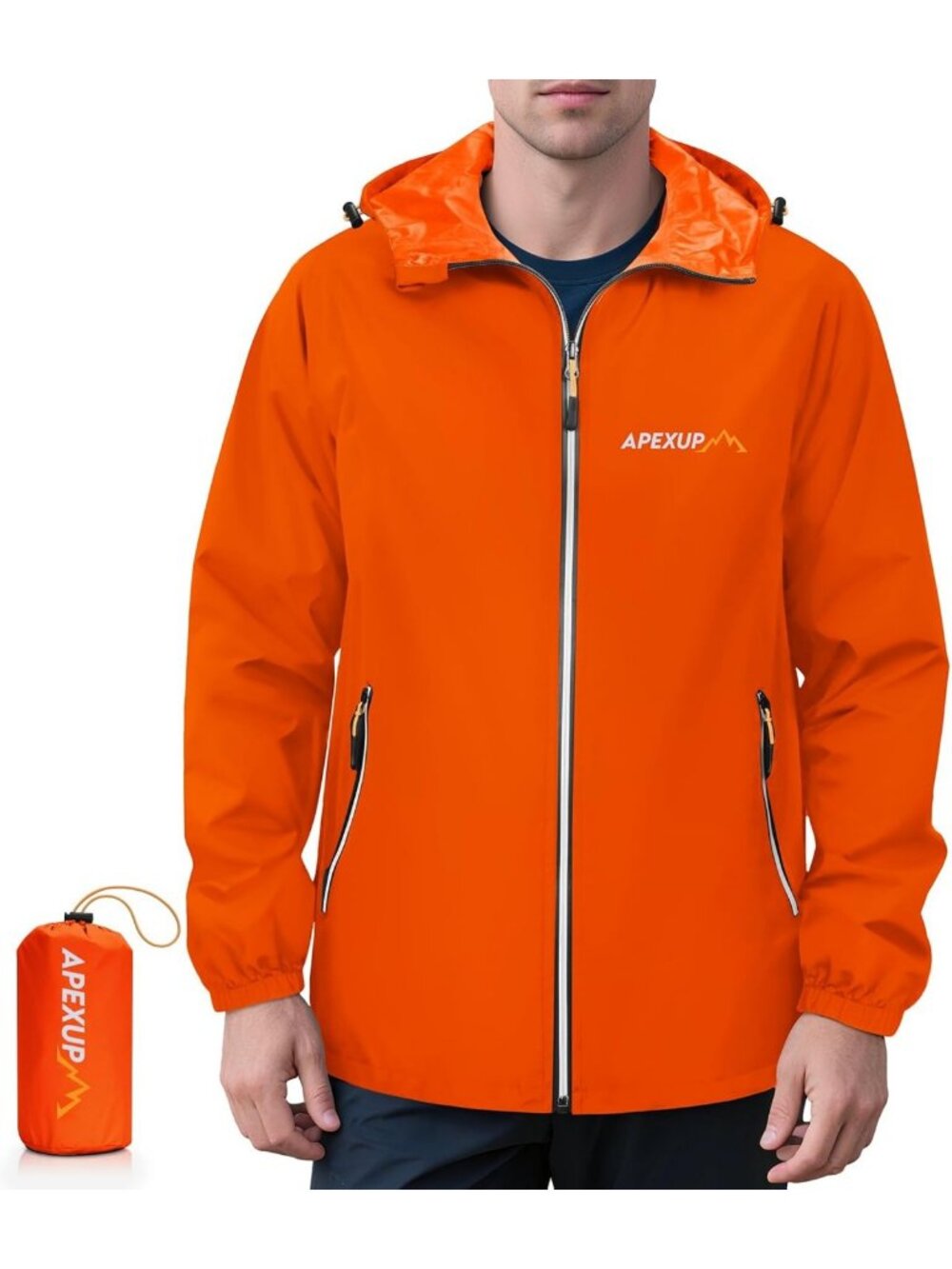 Lightweight Packable Waterproof Rain Jacket for Men with Hood - Perfect for